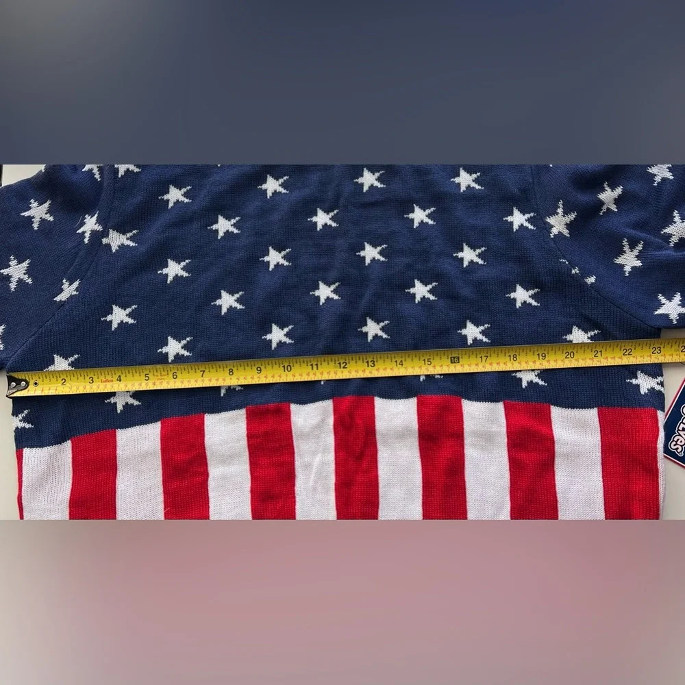 Tipsy Elves Lightweight American Flag USA Sweater XL - Picture 5 of 6